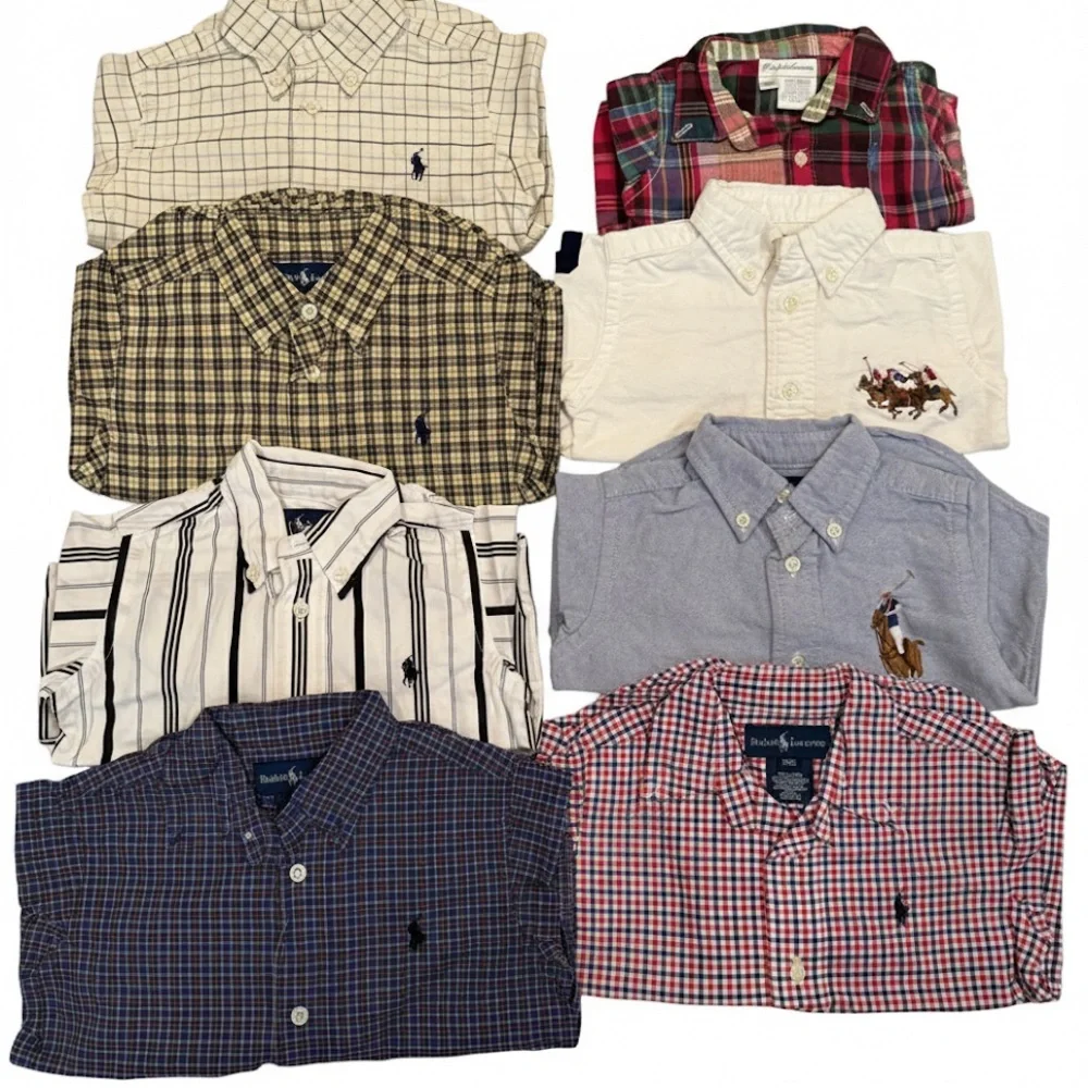 Ralph Lauren Kids Plaid and Striped Button Down Shirts (8 shirts) - Picture 2 of 2